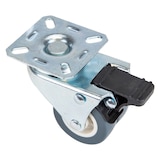 thumbnail of HMF 6720 Doppelte Schwerlastrollen mit Bremse, Polyurethan, 4 Stück, 50 mm, bis 400 kg, Grau