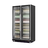 thumbnail of 2-türiger Kühlschrank aus schwarzem Glas