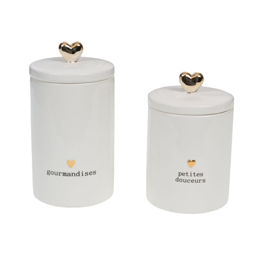 Set de 2 boites gourmandises -  Blanc Rond Céramique Amadeus 11.00x11.00 cm