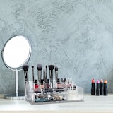 thumbnail of Relaxdays Make Up Organizer mit Schublade, Kosmetik Aufbewahrung für Schminke & Schmuck, Lippenstifthalter, transparent