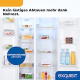 thumbnail of Exquisit Side-by-Side Kühl-Gefrierkombination, 442 Liter, No-Frost, LED-Display, 10 Ablagen, leiser Betrieb, 91 cm Breite, SBS546-040E weiss