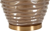 thumbnail of PRAGA GLAM Tischleuchte 45,5 x 45,5 x 79 cm – Wellenförmiger Goldglasfuß – Brauner Lampenschirm – E27-Fassung (40 W) – Luxuriöses Design