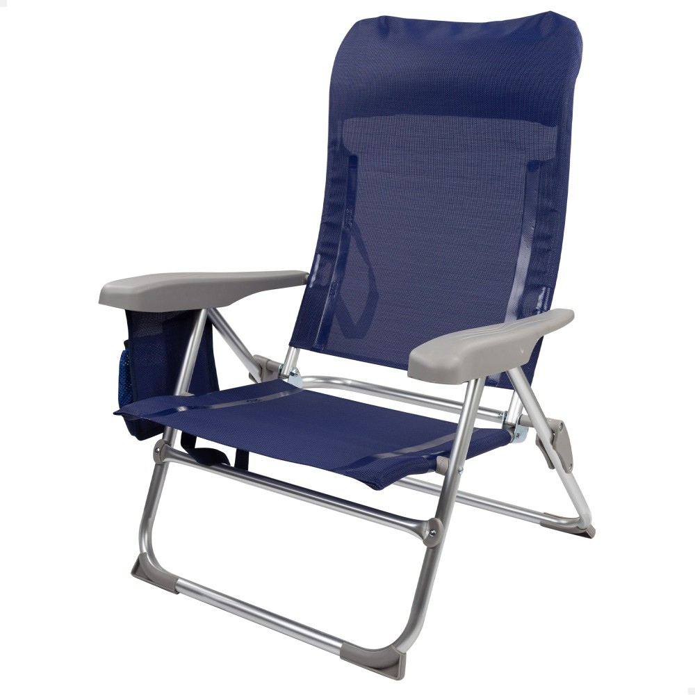 Silla de playa multiposición plegado Slim c/cojín y bolsillo Aktive