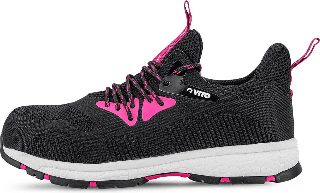 Sapatos de Segurança Feminina S1P SRA Leve Rosa Fibra de aramida ...