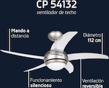 thumbnail of Ventilador de techo con luz Orbegozo CP 54132, 5 aspas, 5 velocidades, 112 cm de diámetro, 55 W