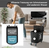 thumbnail of Putzwagen Mopp Eimer 60x27x71 cm 20 Liter mit Presse 2 Kammern mit 4 Rädern Griff robuste Reinigungslösung Schwarz aus Kunststoff