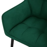 thumbnail of Esszimmerstuhl Dunkelgrün aus Frotteestoff mit dickem gepolsterter Sitz