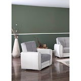 thumbnail of Dmora Divano letto Enrique, Poltrona contenitore da salotto, trasformabile in letto , 97x84h91 cm, Bianco e Grigio Chiaro
