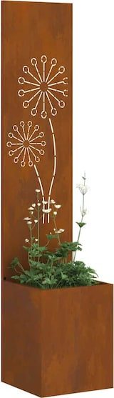 thumbnail of vidaXL Blumentopf mit dekorativem Paneel Rostig 32 x 140 cm