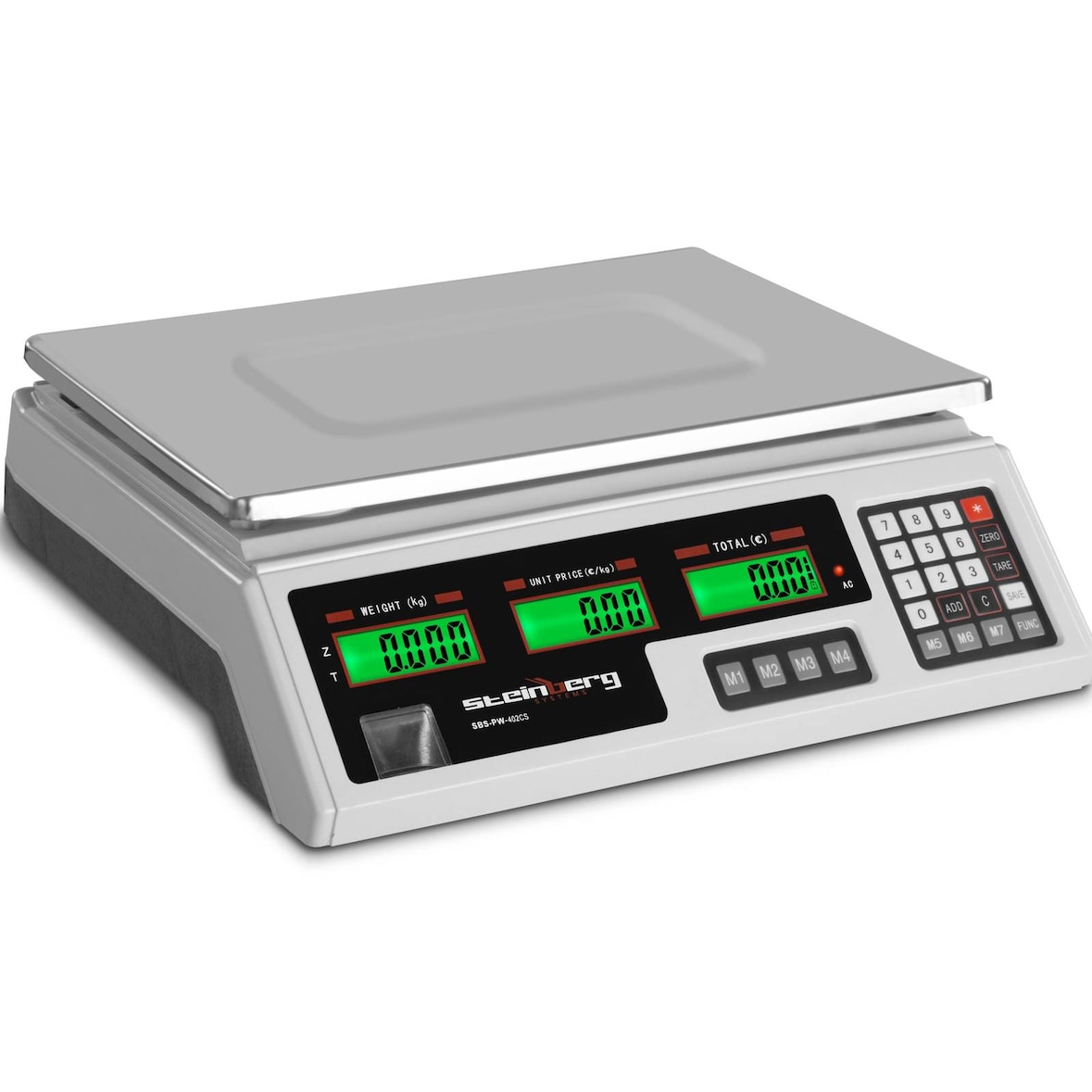 Steinberg Systems - Controle weegschaal - 40 kg / 2 g - 33,9 x 23,3 cm - 6 LCD