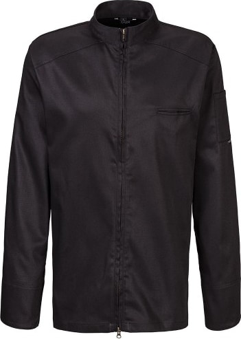 223 - Kochjacke langarm, 2-wege RV : schwarz 65% Polyester 35%Baumwolle 220 g/m² XL