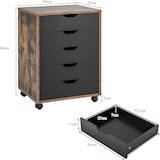 thumbnail of COSTWAY Contenedor Rodante con 5 Cajones, Mueble de Archivo Móvil con Ruedas, Contenedor de Oficina, Gabinete de Cajones, Gabinete Rodante