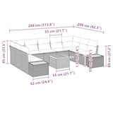 thumbnail of vidaXL 10-teiliges Garten-Sofaset mit Kissen, schwarzes Poly-Rattan und Akazie