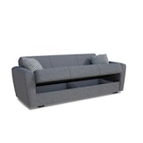 thumbnail of Dmora Divano letto Escobar, Divano letto contenitore a 3 posti lineare, 223x84xh80 cm, Grigio