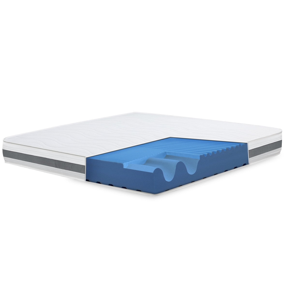 The White Stone Doppelmatratze 160x180 Basic, Antibakteriell, Anti-Milben, Anti-Allergie.| Höhe 20 cm | Made in Italy