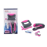 thumbnail of SIGMA Locher-Tacker Set SPS01, Metall, pink/grau, 2-fach, 16 Blatt, 4-teilig