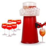 thumbnail of Elegantes Set aus rotem Kunststoff mit 6 Originalgläsern für erfrischende Aperitifs – italienisches Design, SPRIZZER