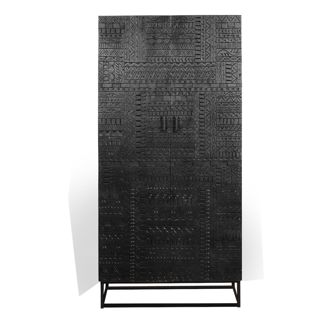 Armario madera mango y patas metal nogal oscuro