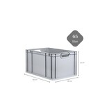 thumbnail of PROREGAL SparSet 10x Eurobox NextGen Economy mit Auflagedeckel & 4x Verschlüsse Rot, Griffe offen, HxBxT 32x40x60cm, 65L, Eurobehälter, Box