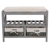 thumbnail of Schuhregal HWC-C48, Sitzbank Schuhablage, Shabby-Look Vintage 45x65x34cm ~ grau