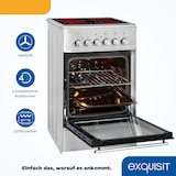 thumbnail of Exquisit ECM 8-4.1 BZ Inox Elektro-Standherd | Ober-/Unterhitze |  Grill | Heißluft | Multifunktion | Backofen-Volumen: 47 l | EEK:  A | Inox