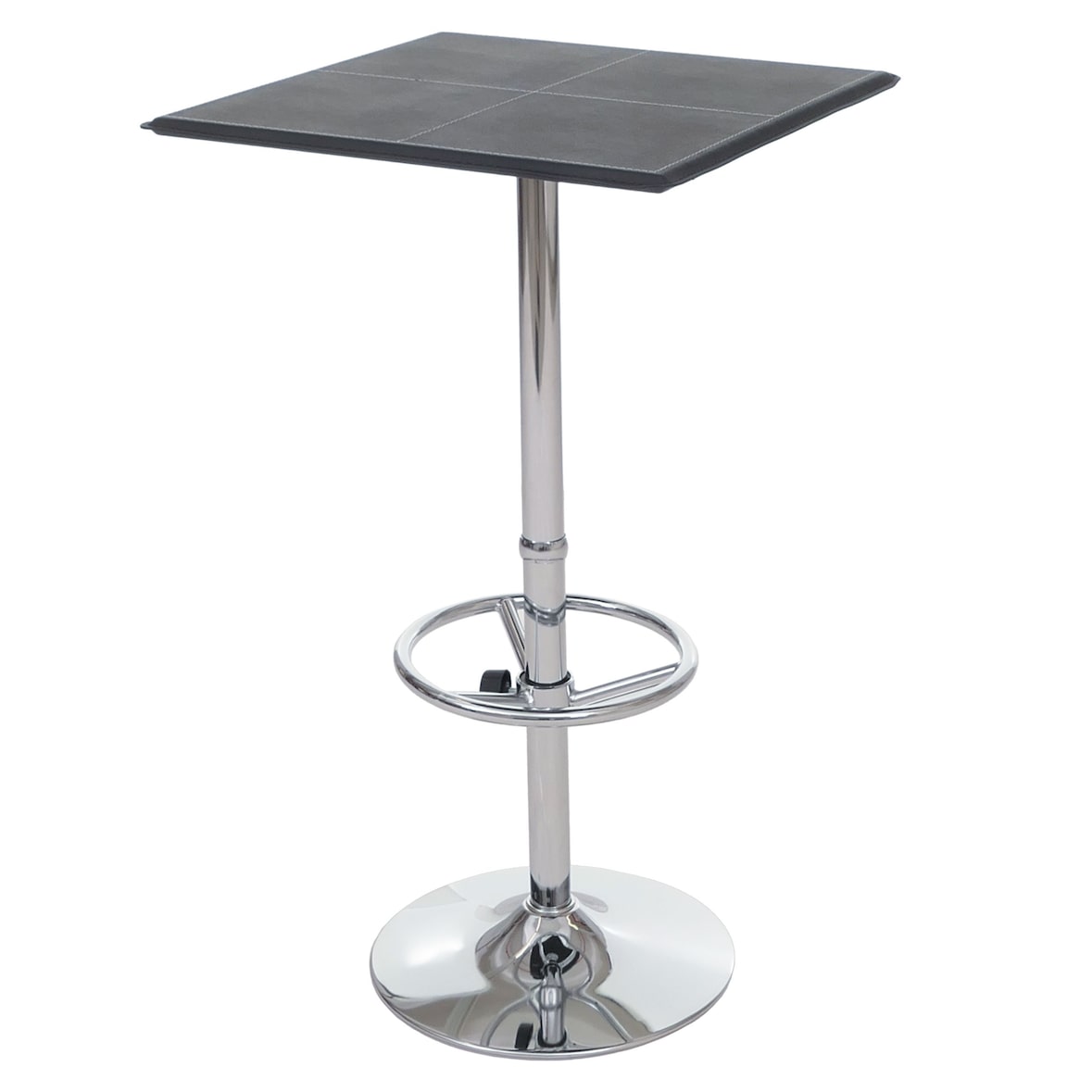 Bartisch Stehtisch Bistrotisch Chicago mit Fußablage, quadratisch 110x63x63cm MVG-zertifiziert ~ schwarz