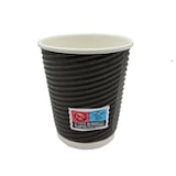 thumbnail of 500 Kaffeebecher Coffee to go 200ml doppelwandig Ø 80x91mm schwarz geriffelt