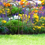 thumbnail of Relaxdays Beeteinfassung, 4er Set, Metall, HxB: je 28 x 38,5 cm, Beetumrandung für Garten, Zierzaun zum Stecken, bronze