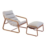 thumbnail of Relaxsessel aus Stahl und Textilene mit Terracotta-Fußstütze