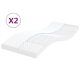 thumbnail of vidaXL Schuimmatrassen 2 st 7 zones hardheid 20 ILD 90x190 cm wit