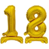 thumbnail of Stehender Folienballon Zahl 18 gold 38 cm 18. Geburtstag