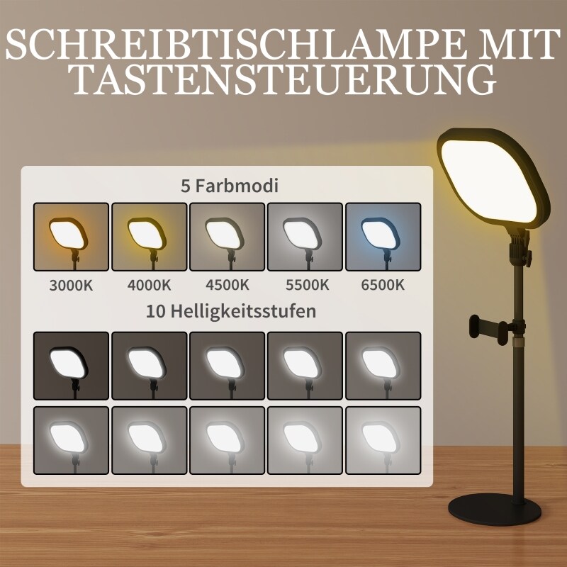 Ein verstellbarer Schreibtischlampenständer.