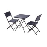 thumbnail of 3-tlg. Balkon Set Stuhl Garten Terrasse Möbel Rattan-Optik klappbar anthrazit