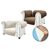 thumbnail of Starlyf Sofa Cover Individual, Sesselhusse, Sesselauflage, wasserabweisend, wendbar braun und beige, 190x170 cm, Sesselbezug