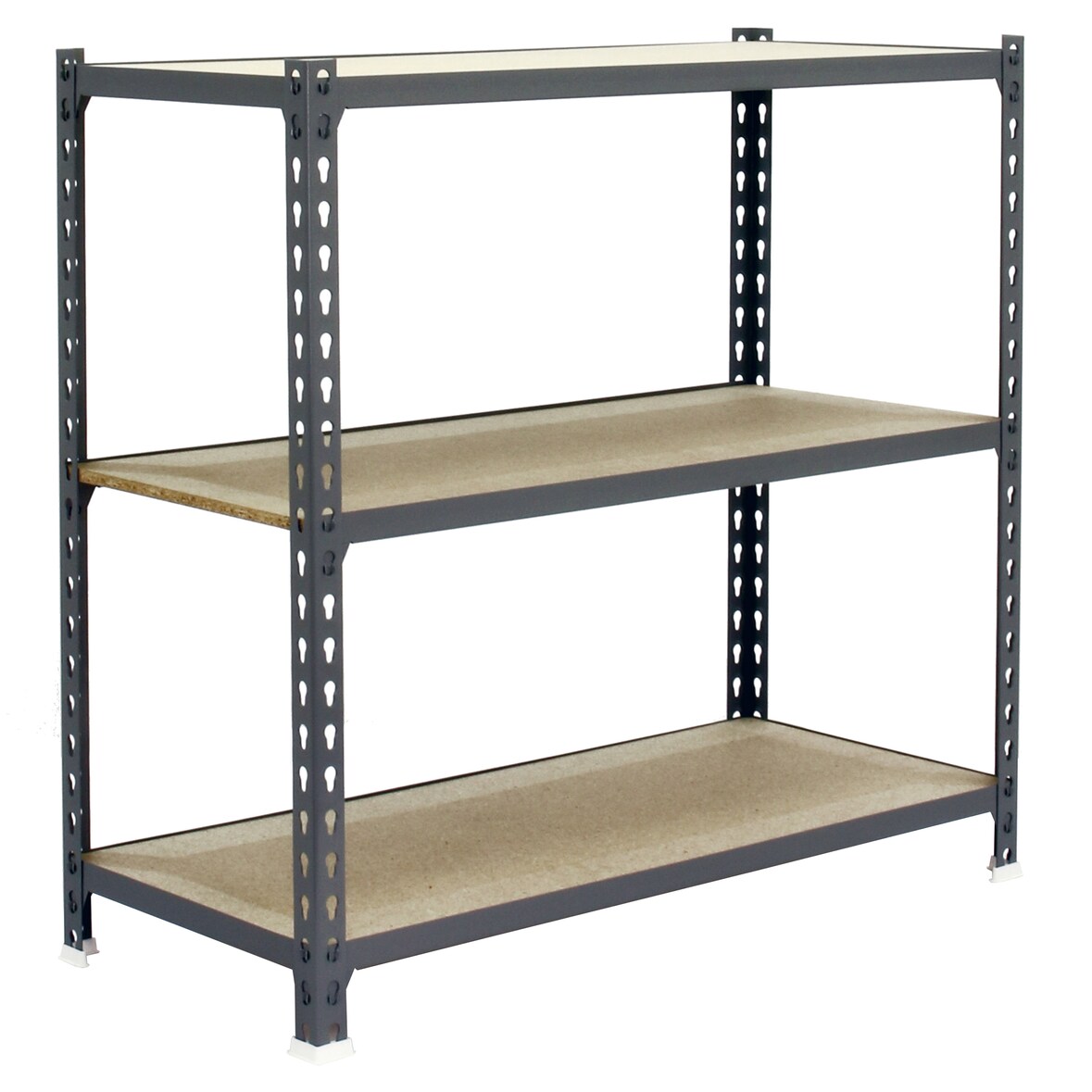 PROREGAL Schwerlastregal BABY MULI | HxBxT 90x90x40cm | 3 Fachböden | Fachlast 150kg | Grau | Lagerregal Kellerregal Werkstattregal Fachbodenregal