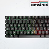 thumbnail of Clavier  Amstrad AMS KEY008 USB, Rétro-éclairage RGB, 12 raccourcis multimédia, 104 touches, AZERTY