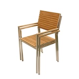 thumbnail of Stapelstuhl Garten Terrasse stapelbar Edelstahl Teak