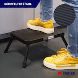 thumbnail of PROREGAL Tritthocker klappbar 18x47x32cm Traglast 150kg Stahl Matt Schwarz Hocker Klapphocker Falthocker Haushaltsleiter Trittleiter