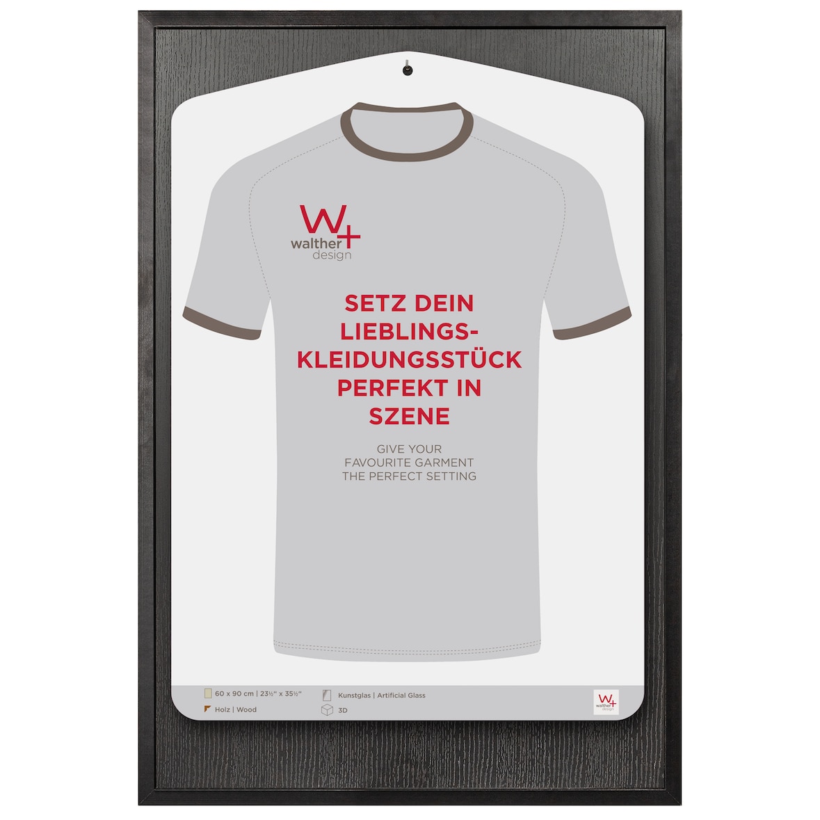 Stockholm 3D Houten Fotolijst 60x90 cm Tricot Lijst ZWART met Kunstglas