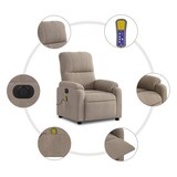 thumbnail of vidaXL Massagesessel Elektrisch Taupe Mikrofasergewebe
