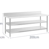 thumbnail of Royal Catering Tavolo in acciaio inox - ECO - 200 x 70 cm - 500 kg - Ripiano intermedio -