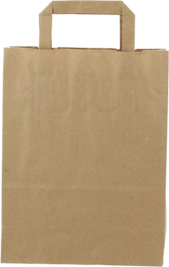 Una bolsa de papel marrón con asas.