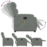 thumbnail of vidaXL Massagesessel mit Aufstehhilfe Elektrisch Hellgrau Samt