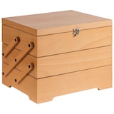 thumbnail of APS Buffetbox van lichtgekleurd eikenhout, 70,5 cm x 37 cm, H: 53,5 cm, incl. beschrijfbare onderkant deksel
