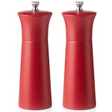 thumbnail of Salzmühle und Pfeffermühle rot matt, 15 cm, Gummibaumholz, Novel Mill 2 tlg. Set
