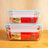 thumbnail of Glasslock Oven Safe - Lote de 2 Recipientes Rectangulares de 1L y 1.8L en Vidrio Templado Aptos Horno