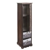 thumbnail of Badkamer ladekast HWC-H20, badkamermeubel badkamerplank, 120x27x29cm massief hout ~ shabby bruin