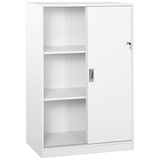 thumbnail of Armario de Oficina con 2 Puertas Correderas y 3 Estantes 80x40x120 cm Blanco