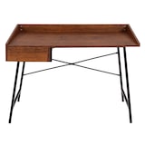 thumbnail of Escritorio HWC-J97, escritorio de oficina escritorio de ordenador, cajón estructura 3D 98x114x60cm MVG-certificado ~ marrón