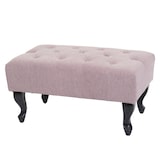 thumbnail of Chesterfield fauteuil, relax club fauteuil wing chair, waterafstotende stof/textiel ~ lichtroze met poef